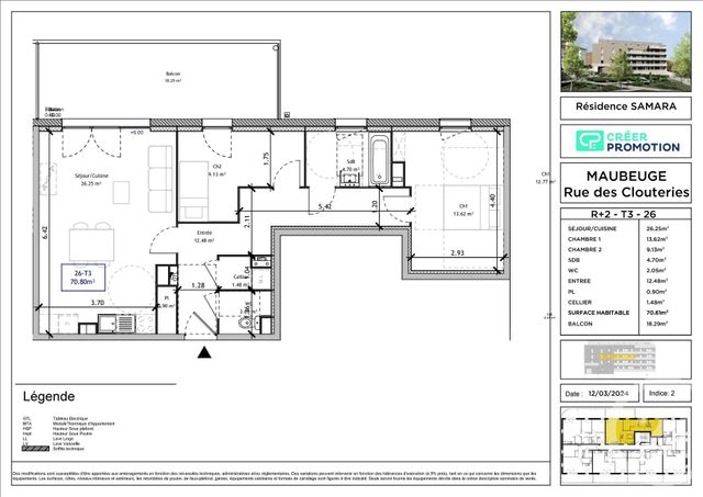 Afficher la photo en grand Appartement T3 à vendre - 3 pièces - 70.61 m2 - MAUBEUGE - 59 - NORD-PAS-DE-CALAIS - Century 21 Art-Immo